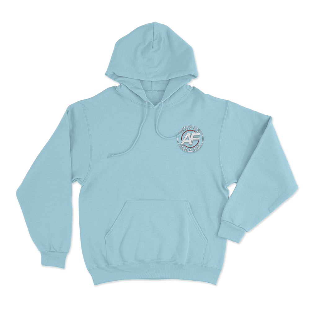 AF Badge Unisex Hoodie Sky Blue AF Badge Unisex Hoodie Sky Blue