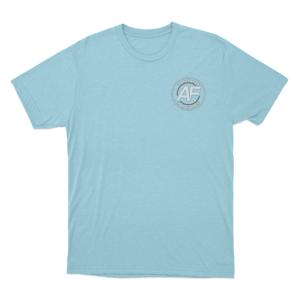 AF Badge Unisex T Shirt Sky Blue AF Badge Unisex T Shirt Sky Blue