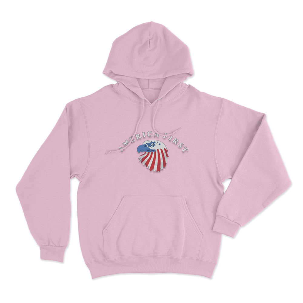 America First Eagle Unisex Hoodie Pink America First Eagle Unisex Hoodie Pink