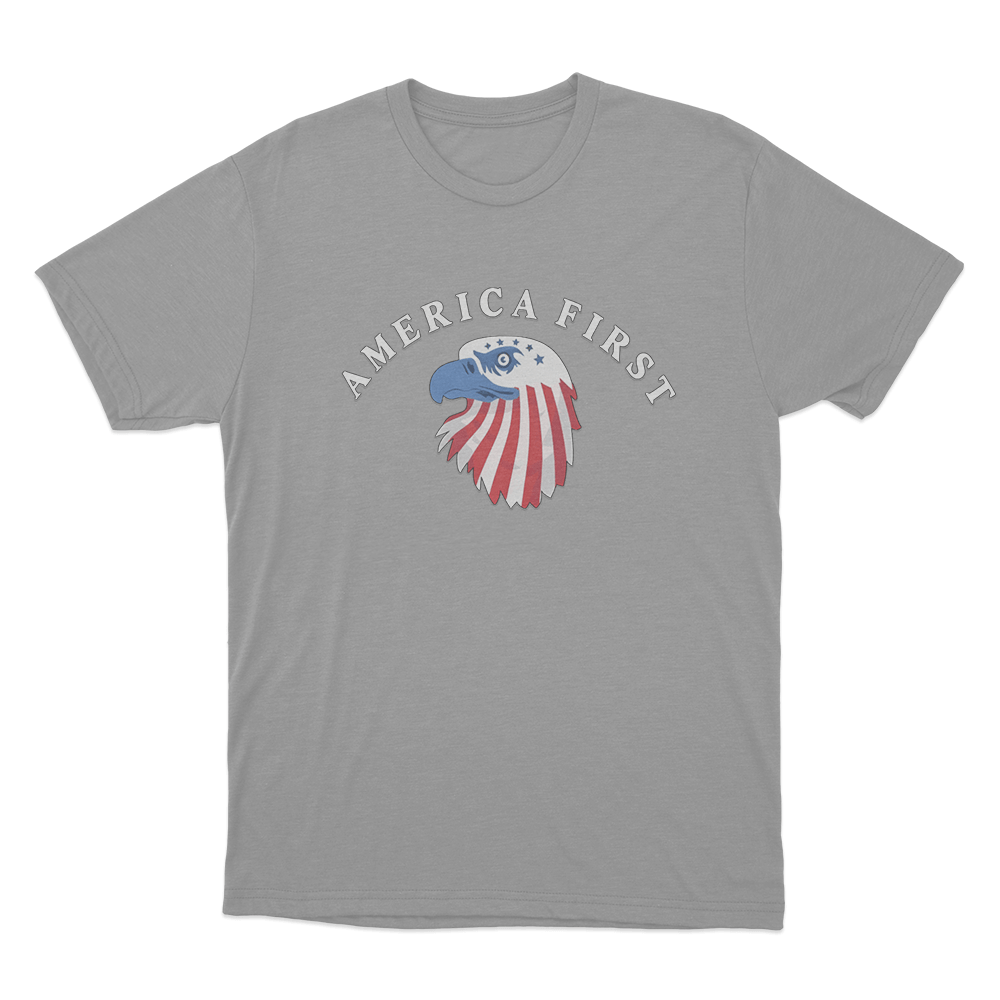 America First Eagle Unisex T Shirt Grey America First Eagle Unisex T Shirt Grey