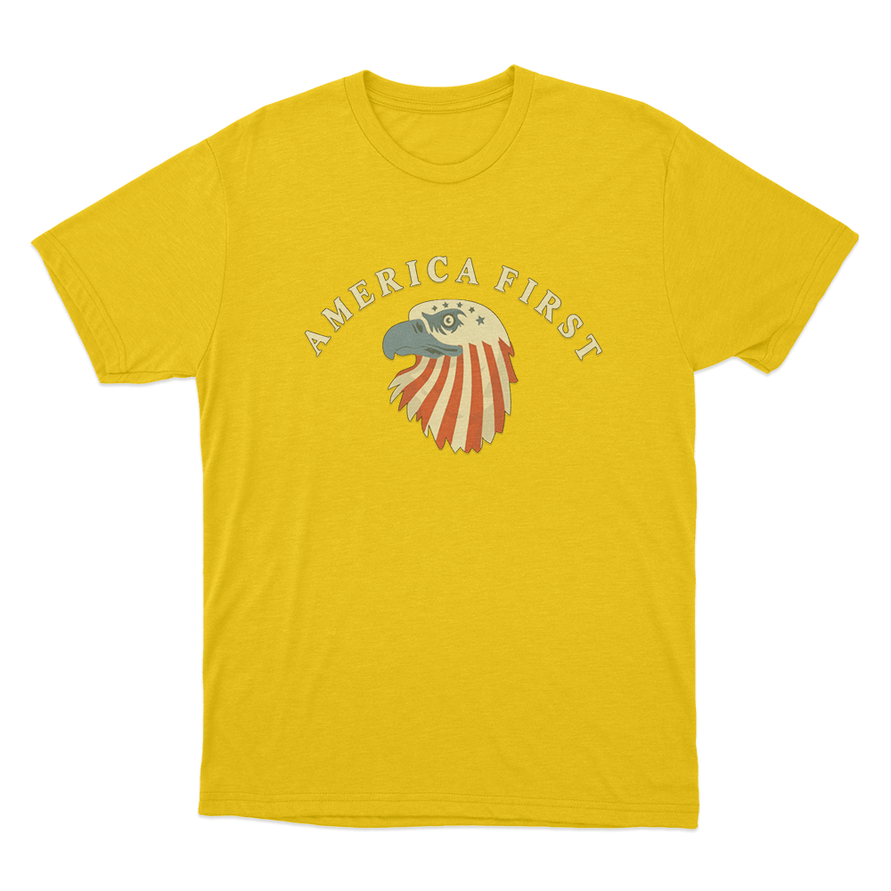 America First Eagle Unisex T Shirt Yellow America First Eagle Unisex T Shirt Yellow