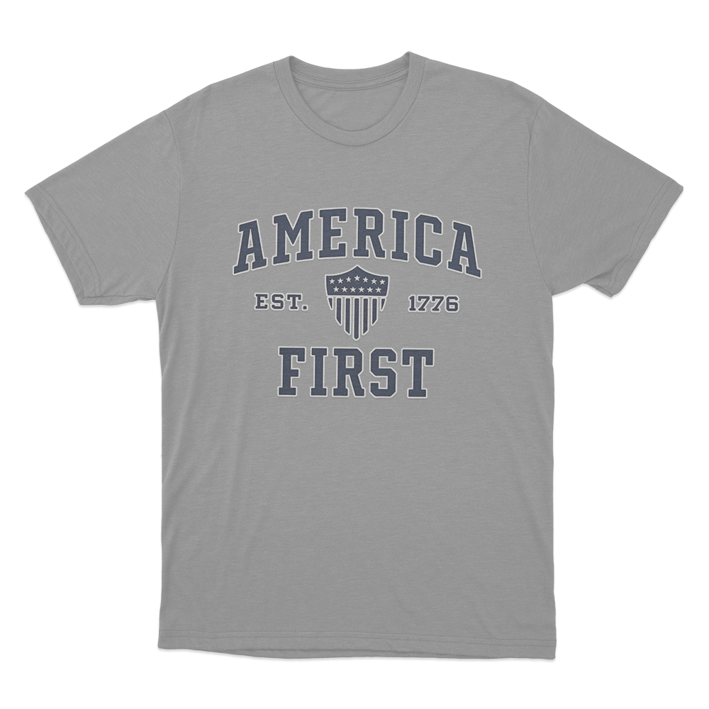 America First Est 1776 Unisex T Shirt Grey America First Est 1776 Unisex T Shirt Grey