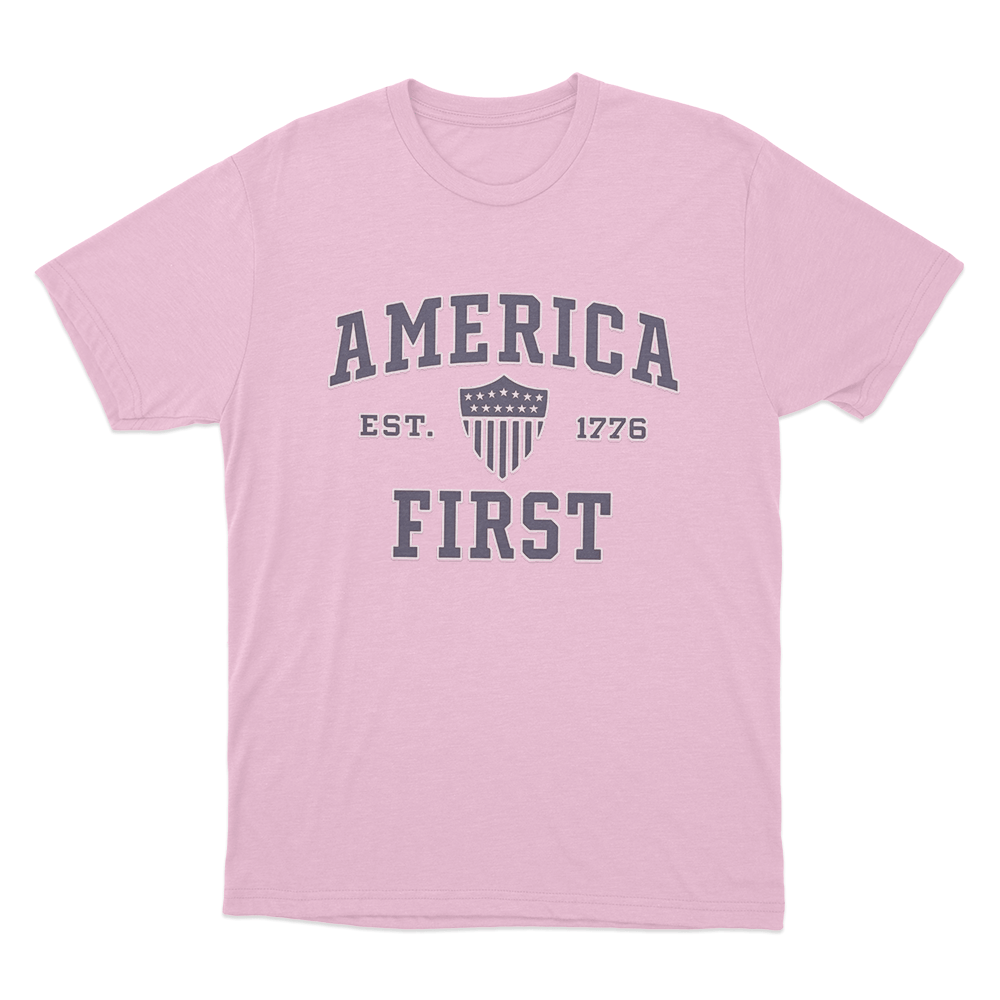 America First Est 1776 Unisex T Shirt Pink America First Est 1776 Unisex T Shirt Pink