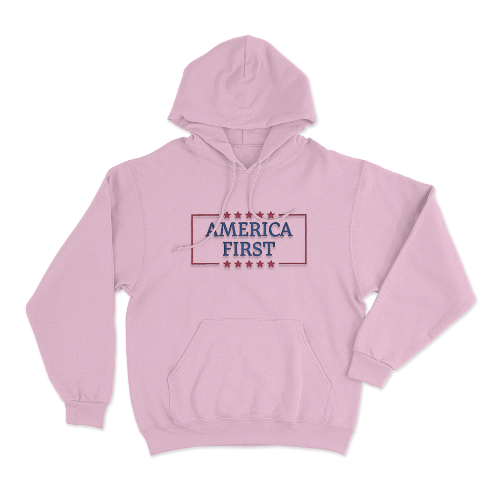 America First Stars Unisex Hoodie Pink America First Stars Unisex Hoodie Pink