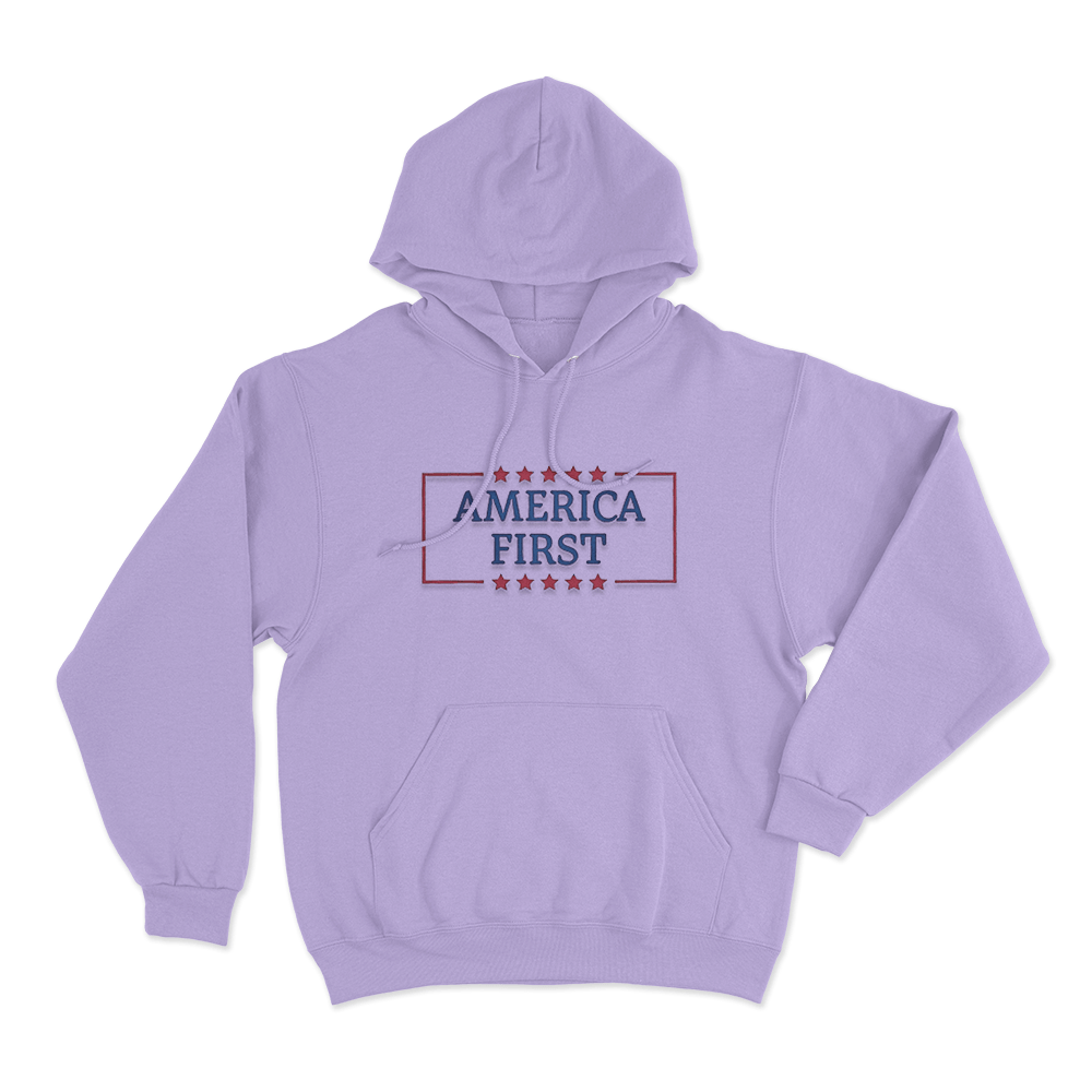America First Stars Unisex Hoodie Purple America First Stars Unisex Hoodie Purple