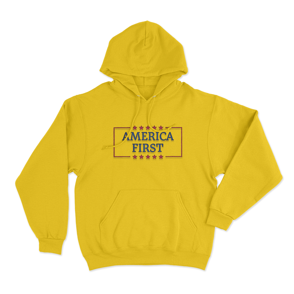 America First Stars Unisex Hoodie Yellow America First Stars Unisex Hoodie Yellow