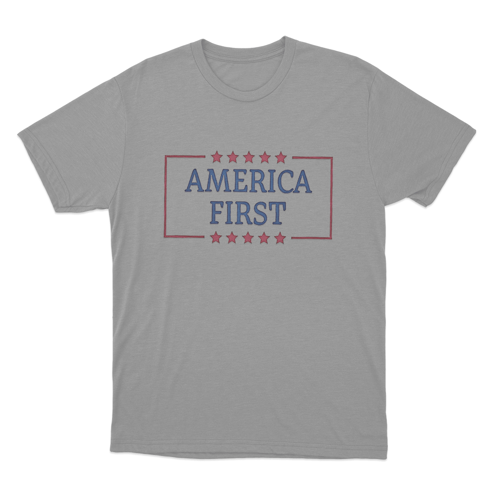 America First Stars Unisex T Shirt Grey America First Stars Unisex T Shirt Grey