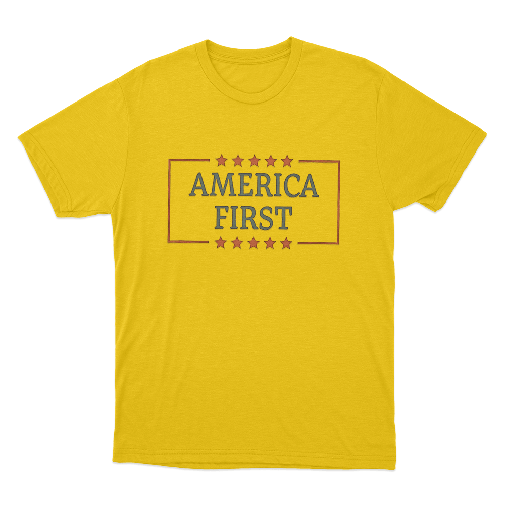 America First Stars Unisex T Shirt Yellow America First Stars Unisex T Shirt Yellow