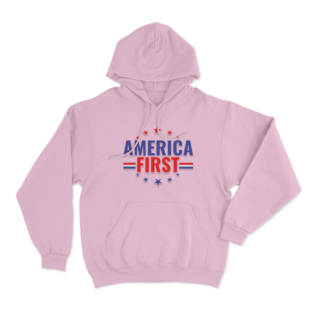 America First Unisex Hoodie Pink America First Unisex Hoodie Pink