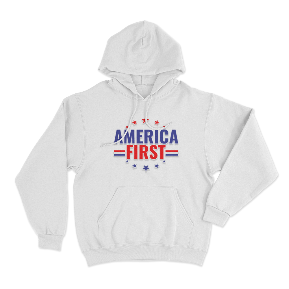 America First Unisex Hoodie White America First Unisex Hoodie White
