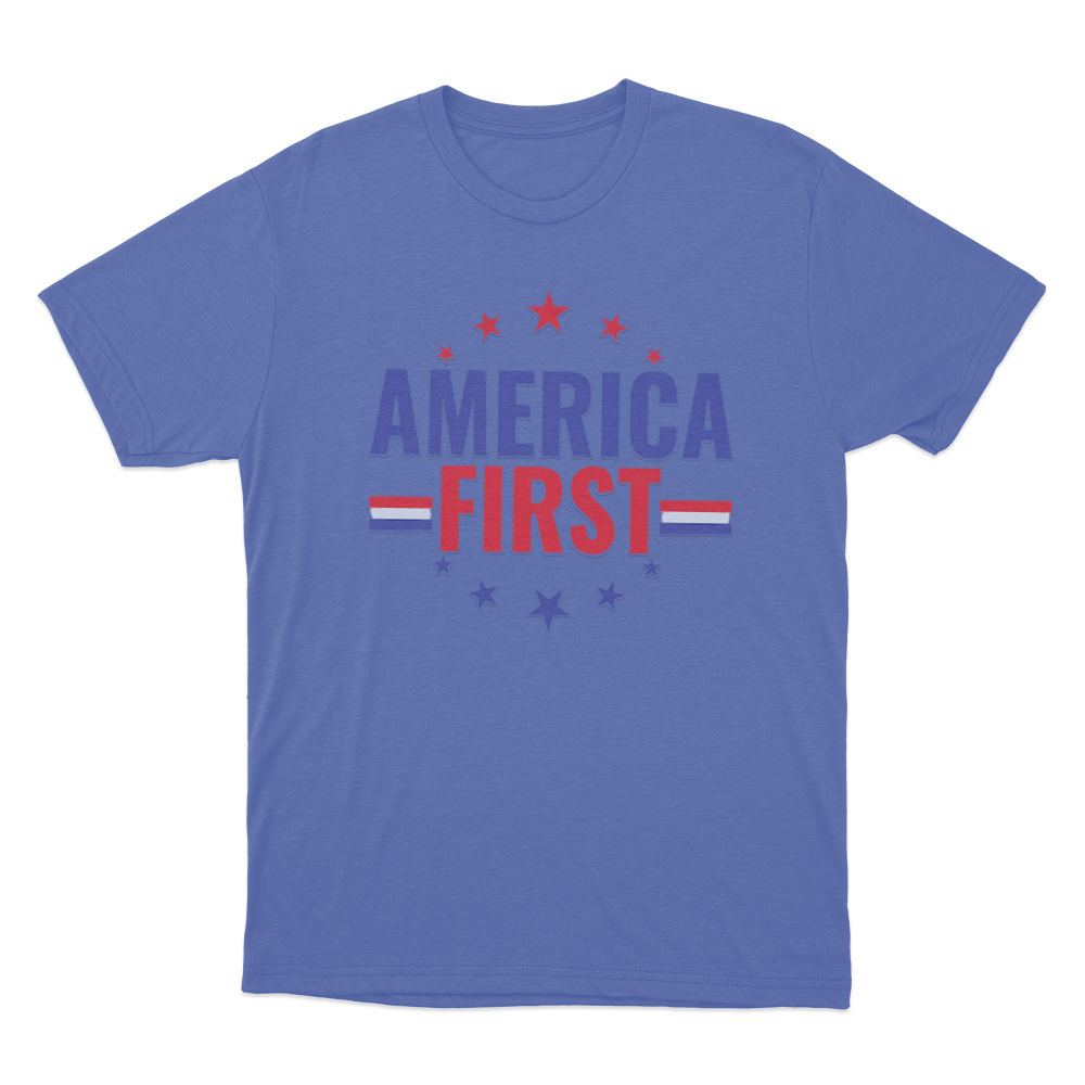 America First Unisex T Shirt Blue America First Unisex T Shirt Blue