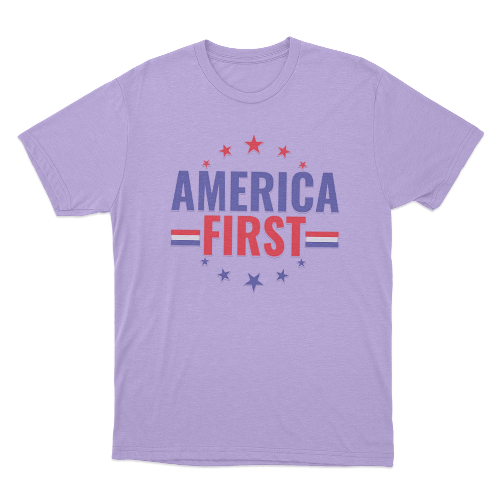 America First Unisex T Shirt Purple America First Unisex T Shirt Purple