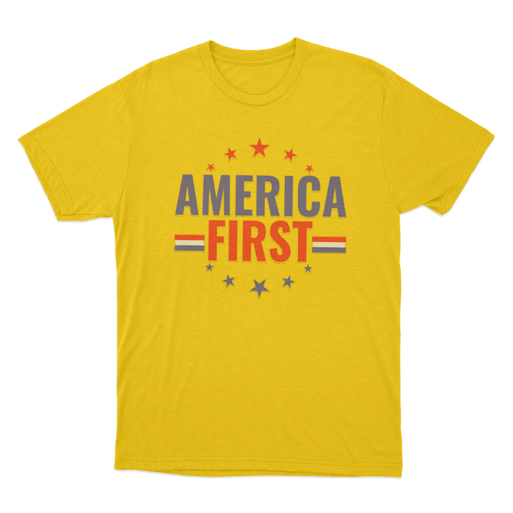 America First Unisex T Shirt Yellow America First Unisex T Shirt Yellow
