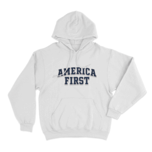 America First Varsity Unisex Hoodie White