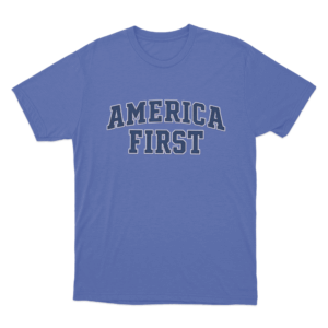 America First Varsity Unisex T Shirt Blue