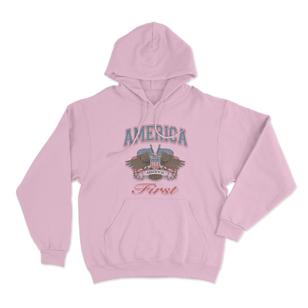 Eagle Emblem Unisex Hoodie Pink Eagle Emblem Unisex Hoodie Pink