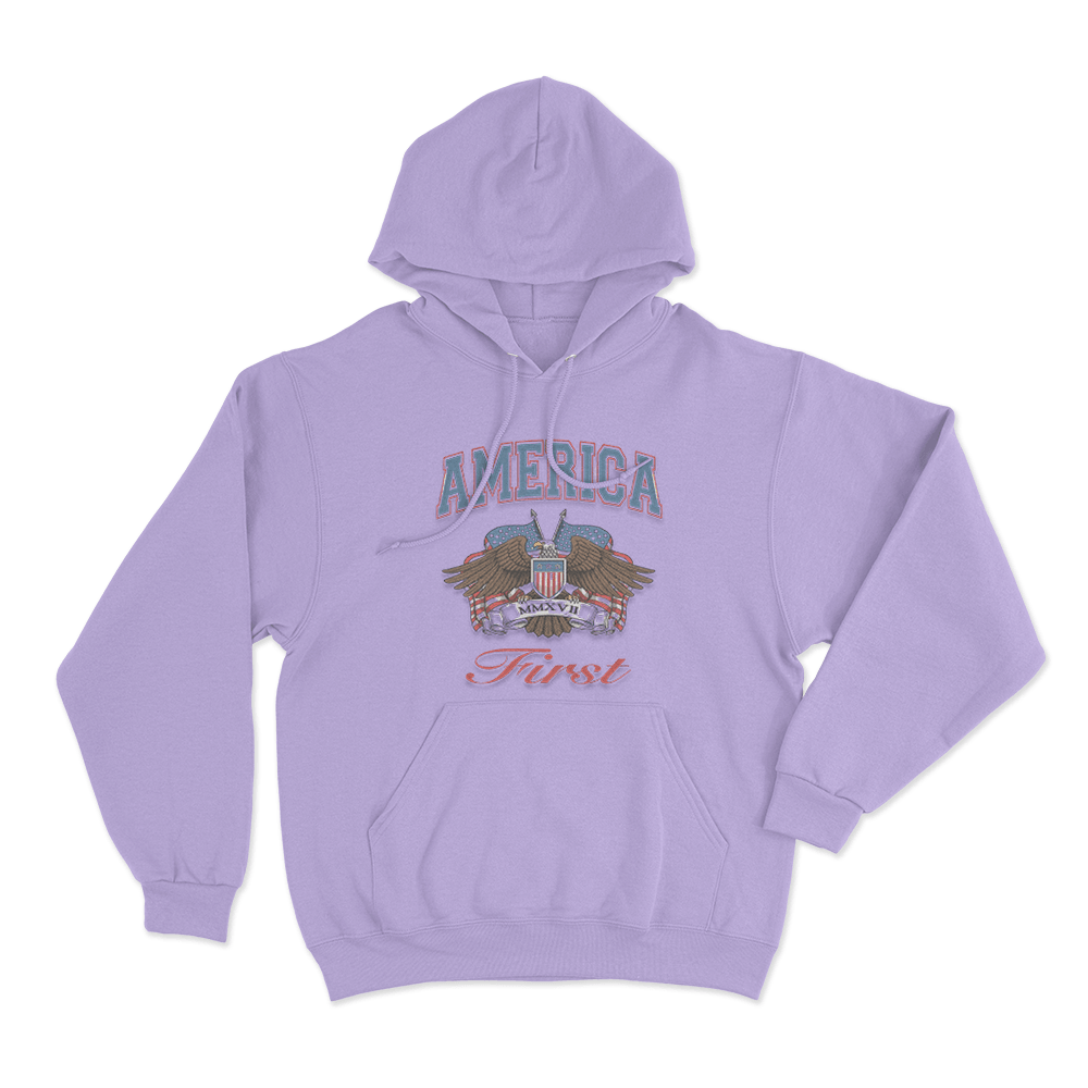 Eagle Emblem Unisex Hoodie Purple Eagle Emblem Unisex Hoodie Purple