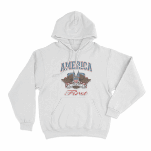 Eagle Emblem Unisex Hoodie White
