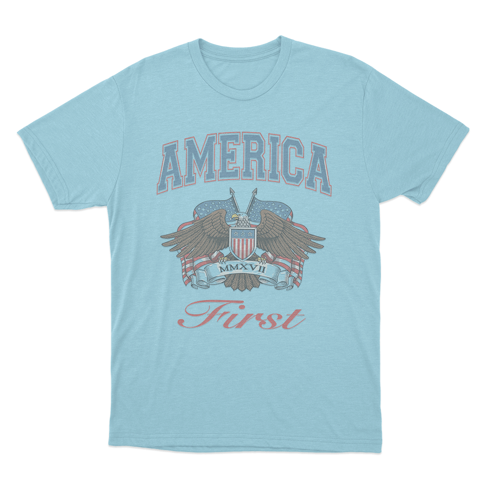 Eagle Emblem Unisex T Shirt Sky Blue Eagle Emblem Unisex T Shirt Sky Blue