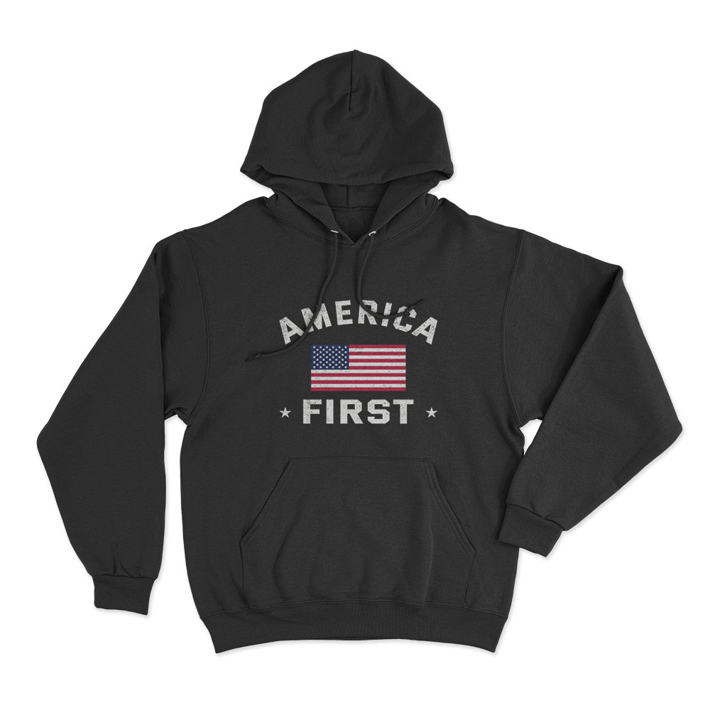 Vintage USA Flag Unisex Hoodie Black Vintage USA Flag Unisex Hoodie Black