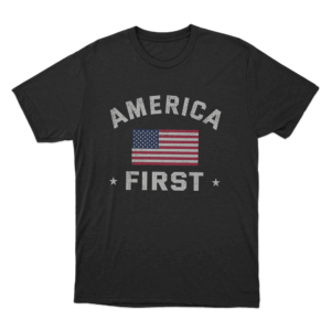 Vintage USA Flag Unisex T Shirt Black