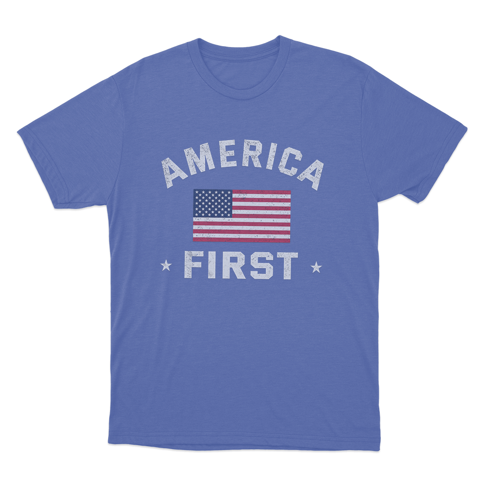 Vintage USA Flag Unisex T Shirt Blue Vintage USA Flag Unisex T Shirt Blue