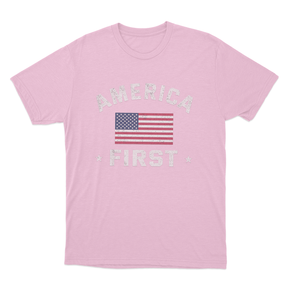 Vintage USA Flag Unisex T Shirt Pink Vintage USA Flag Unisex T Shirt Pink