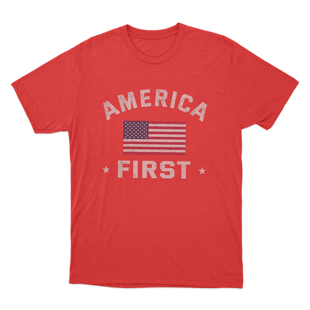 Vintage USA Flag Unisex T Shirt Red Vintage USA Flag Unisex T Shirt Red