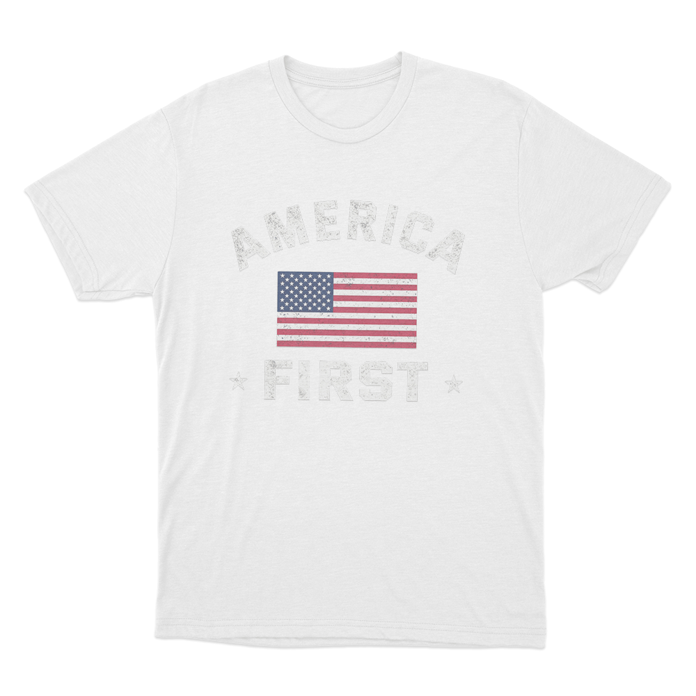 Vintage USA Flag Unisex T Shirt White Vintage USA Flag Unisex T Shirt White