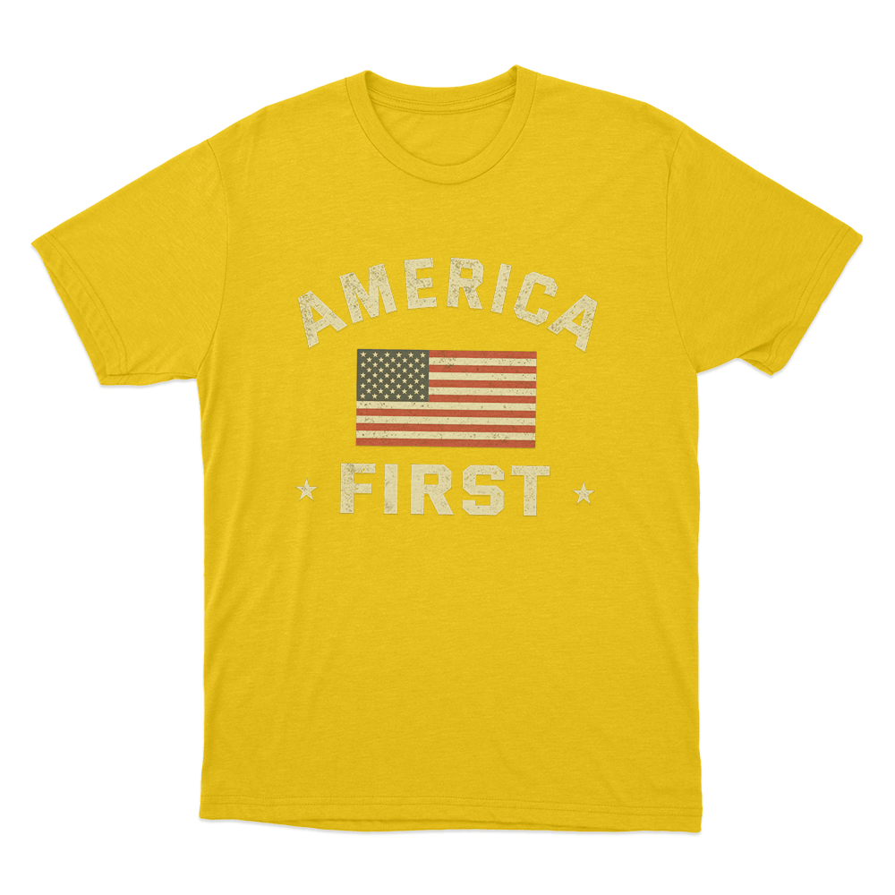 Vintage USA Flag Unisex T Shirt Yellow Vintage USA Flag Unisex T Shirt Yellow